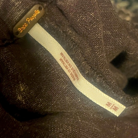 NWOT Free People High Road pull on barrel pants walnut linen blend medium - Picture 7 of 7